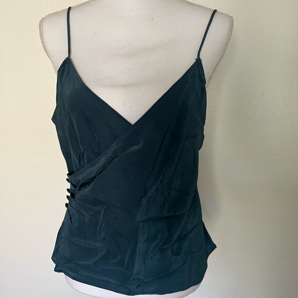 Zara Teal Satin Blouse